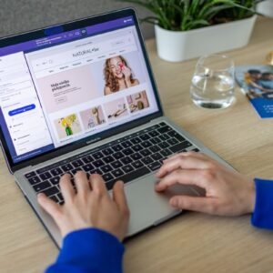 Ecommerce website design on laptop