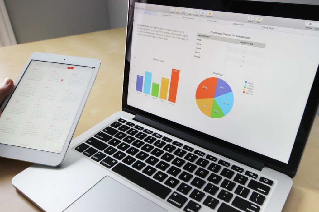 Planning a website redesign brief at a computer