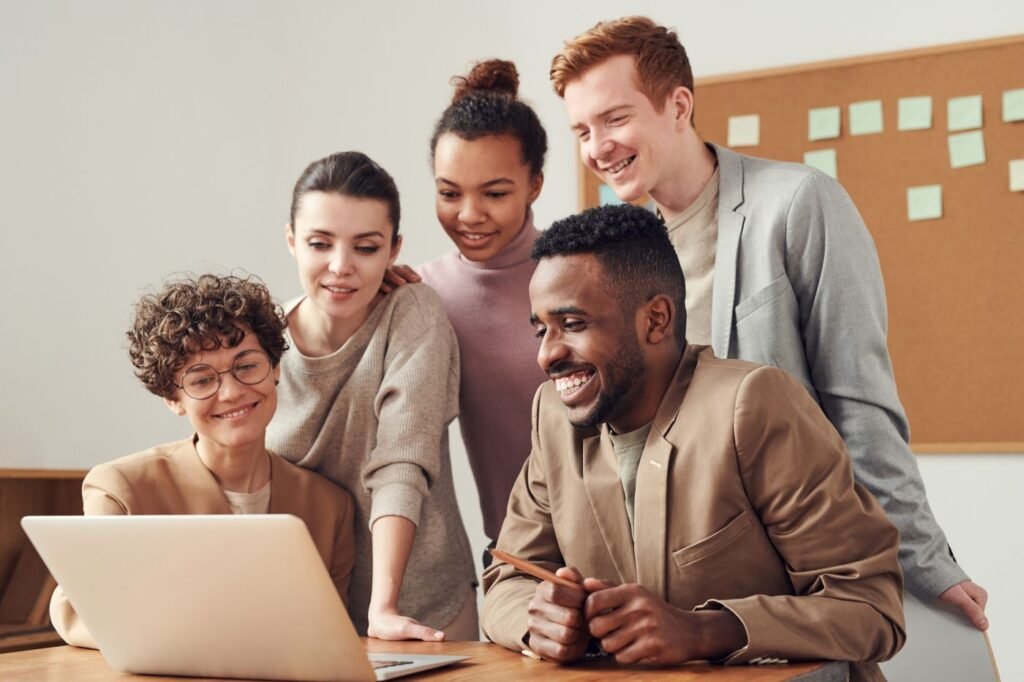 Checking a website before launch on a laptop